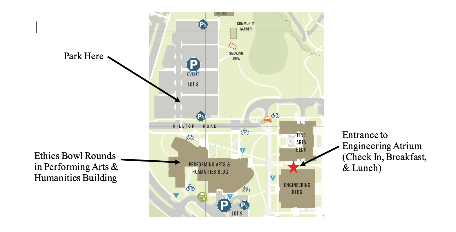 Campus Map for Ethics Bowl